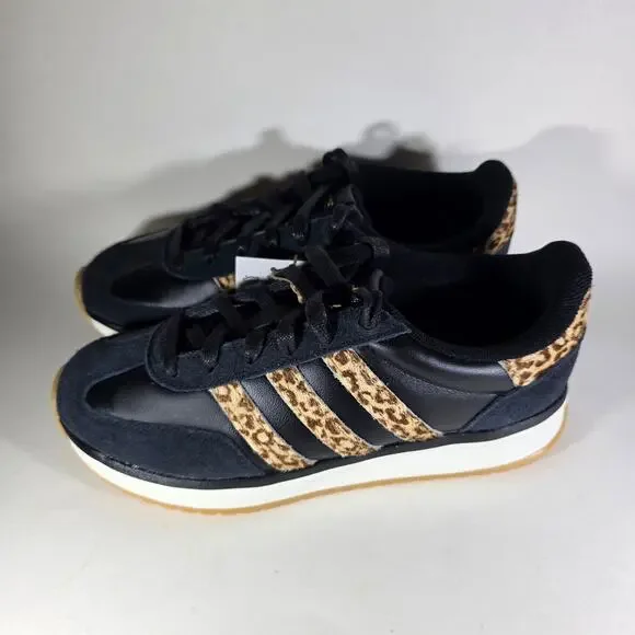 Adidas womens run 70s 2.0 core black leopard stripe sneakers size 7.5 - Picture 4 of 8